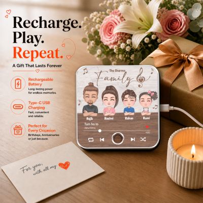 Personalized Family Cartoon Musical Fridge Magnet